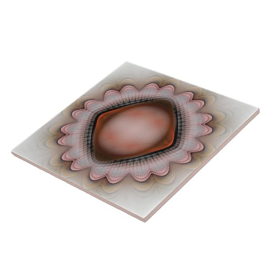 Gloeiend rood kristal ornament tegeltje (Zijkant)