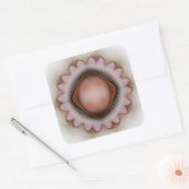 Gloeiend rood kristal ornament vierkante sticker (Envelop)