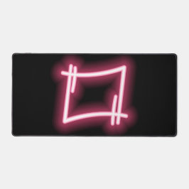 Gloeiend roze effect op zwart bureaumat