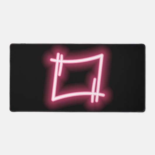 Gloeiend roze effect op zwart bureaumat (Voorkant)