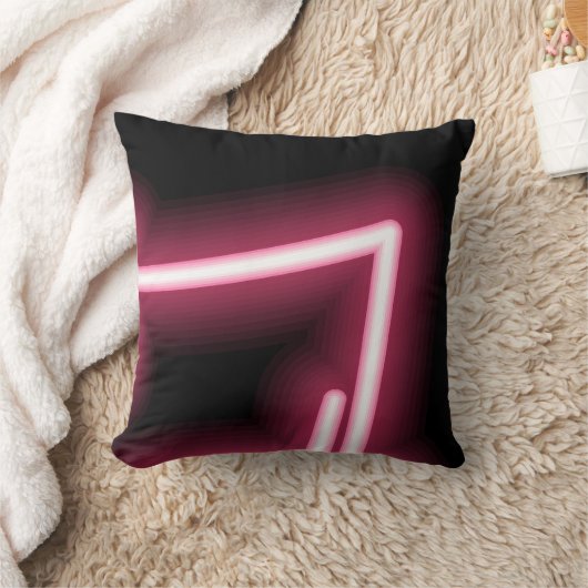 Gloeiend roze effect op zwart kussen (Deken)