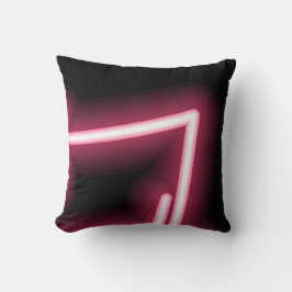 Gloeiend roze effect op zwart kussen