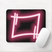 Gloeiend roze effect op zwart muismat (Met muis)