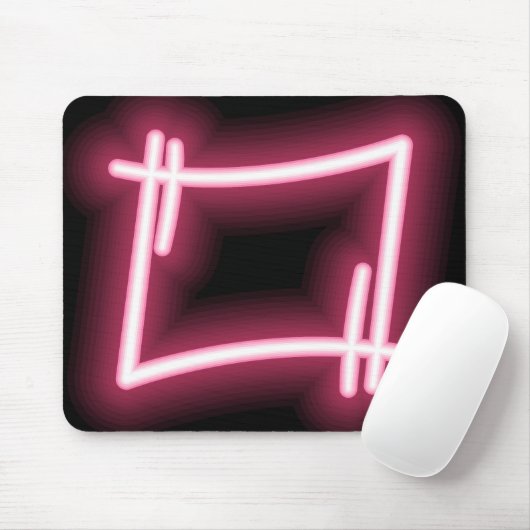 Gloeiend roze effect op zwart muismat (Met muis)