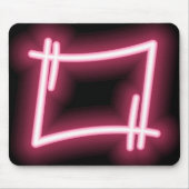 Gloeiend roze effect op zwart muismat (Voorkant)