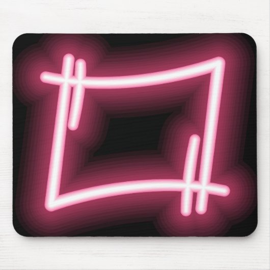 Gloeiend roze effect op zwart muismat (Voorkant)