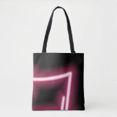 Gloeiend roze effect op zwart tote bag (Voorkant)