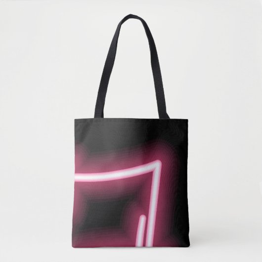 Gloeiend roze effect op zwart tote bag (Voorkant)