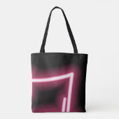 Gloeiend roze effect op zwart tote bag (Achterkant)