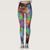 Gloeiend Sterrenveld over Print Leggings (Voorkant)