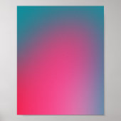 Gloeiend turquoise en roze gradiënt poster (Voorkant)