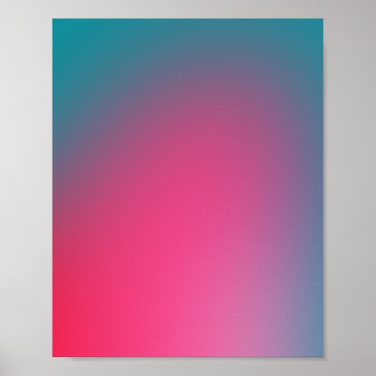 Gloeiend turquoise en roze gradiënt poster (Voorkant)