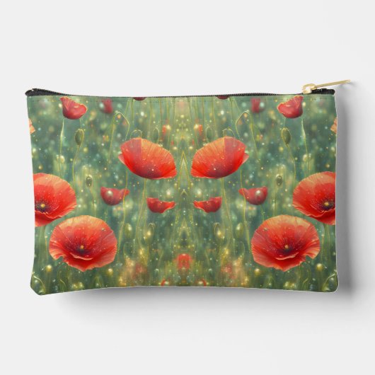 Gloeiend veld van rode klaprozen, personaliseerbaa etui (Achterkant)