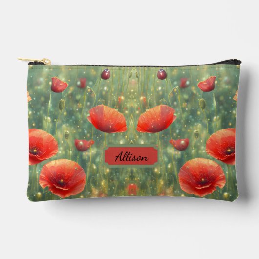 Gloeiend veld van rode klaprozen, personaliseerbaa etui (Voorkant)