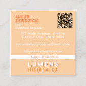 Gloeiend Witte Bulb Elektrisch Visitekaartje (Achterkant)