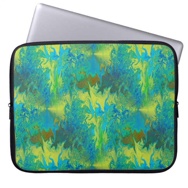Gloeiend zeewier... laptop sleeve (Voorkant)
