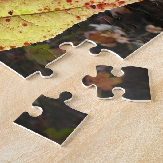 Gloeiend zure bladeren in het bos legpuzzel (Zijkant)