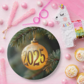 Gloeiende 2025 Kerst Ornament Papieren Bordje (Feest)