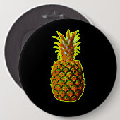 Gloeiende ananas ronde button 6,0 cm (Voorkant /achterkant)