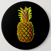Gloeiende ananas ronde button 6,0 cm (Voorkant)