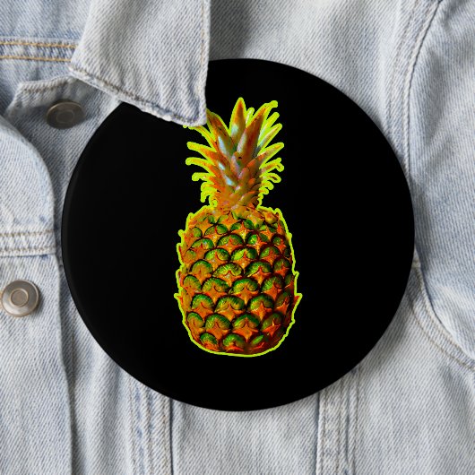 Gloeiende ananas ronde button 6,0 cm (In situ)