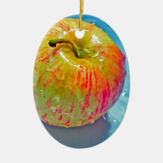 Gloeiende appel keramisch ornament (Voorkant)