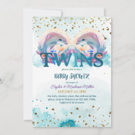 Gloeiende Baby-tweelingshoek Dolphin Cute Kaart