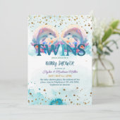 Gloeiende Baby-tweelingshoek Dolphin Cute Kaart (Staand voorkant)