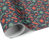 Gloeiende bacteriën micro-organisme groen rood cadeaupapier (Rol Hoek)