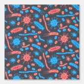 Gloeiende bacteriën micro-organisme roze blauw behang (Voorkant)