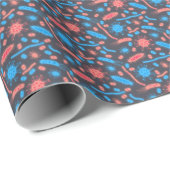 Gloeiende bacteriën micro-organisme roze blauw cadeaupapier (Rol Hoek)