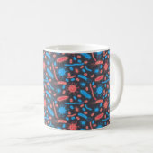 Gloeiende bacteriën micro-organisme roze blauw koffiemok (Voorkant rechts)