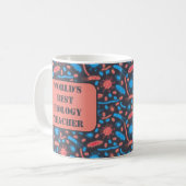 Gloeiende bacteriën micro-organisme roze blauw koffiemok (Voorkant links)