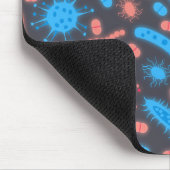 Gloeiende bacteriën micro-organisme roze blauw muismat (Hoek)