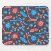 Gloeiende bacteriën micro-organisme roze blauw muismat (Voorkant)