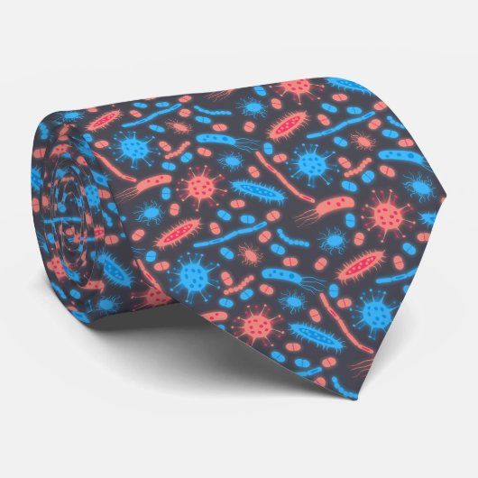 Gloeiende bacteriën micro-organisme roze blauw stropdas (Opgerold)