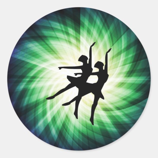 Gloeiende Ballerina's Ronde Sticker (Voorkant)