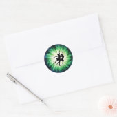 Gloeiende Ballerina's Ronde Sticker (Envelop)