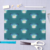 Gloeiende blauw-witte vlinders tissuepapier (Craft)