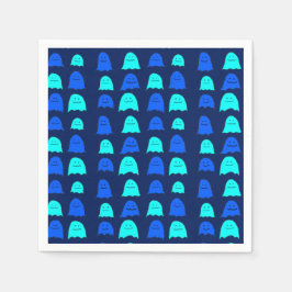 Gloeiende Blauwe Halloween Geesten Servet
