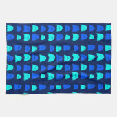 Gloeiende Blauwe Halloween Geesten Theedoek (Horizontaal)