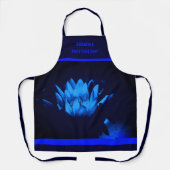 Gloeiende Blauwe Lotus Lelie Bloem Gepersonaliseer Schort (Voorkant)