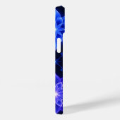 Gloeiende Blauwe Paarse Bloemen iPhone Case (Achterkant / Rechts)