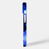 Gloeiende Blauwe Paarse Bloemen iPhone Case (Achterkant / Links)