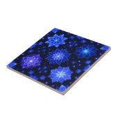 Gloeiende Blauwe Paarse Bloemen Tegel Tegeltje (Zijkant)