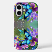 Gloeiende blauwe vlinder in Fairy Garden Case-Mate iPhone Case (Achterkant)