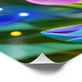 Gloeiende blauwe vlinder in Fairy Garden Perfect Poster (Hoek)