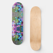Gloeiende blauwe vlinder in Fairy Garden Persoonlijk Skateboard (Voorkant)