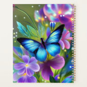 Gloeiende blauwe vlinder in Fairy Garden Planner (Achterkant)