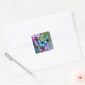 Gloeiende blauwe vlinder in Fairy Garden Vierkante Sticker (Envelop)